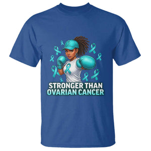 Black Women Fight Ovarian Cancer Awareness T Shirt African American Teal Ribbon Support TS10 Royal Blue Print Your Wear