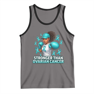 Black Women Fight Ovarian Cancer Awareness Tank Top African American Teal Ribbon Support TS10 Deep Heather Black Print Your Wear