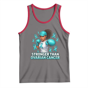 Black Women Fight Ovarian Cancer Awareness Tank Top African American Teal Ribbon Support TS10 Deep Heather Red Print Your Wear