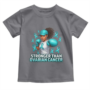 Black Women Fight Ovarian Cancer Awareness Toddler T Shirt African American Teal Ribbon Support TS10 Charcoal Print Your Wear