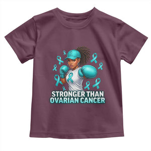 Black Women Fight Ovarian Cancer Awareness Toddler T Shirt African American Teal Ribbon Support TS10 Maroon Print Your Wear