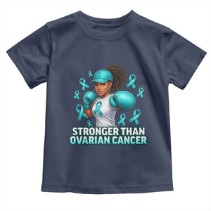 Black Women Fight Ovarian Cancer Awareness Toddler T Shirt African American Teal Ribbon Support TS10 Navy Print Your Wear
