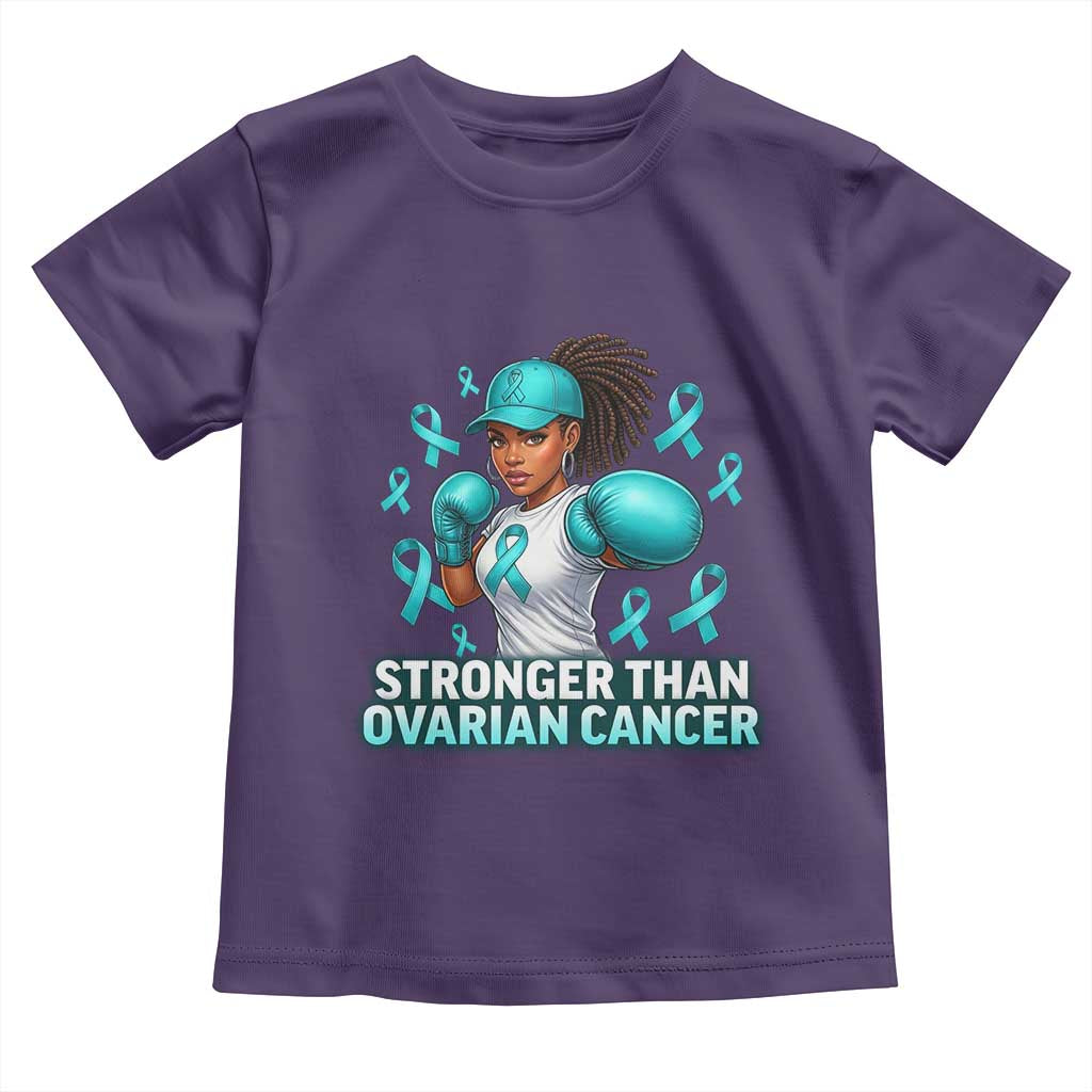 Black Women Fight Ovarian Cancer Awareness Toddler T Shirt African American Teal Ribbon Support TS10 Purple Print Your Wear
