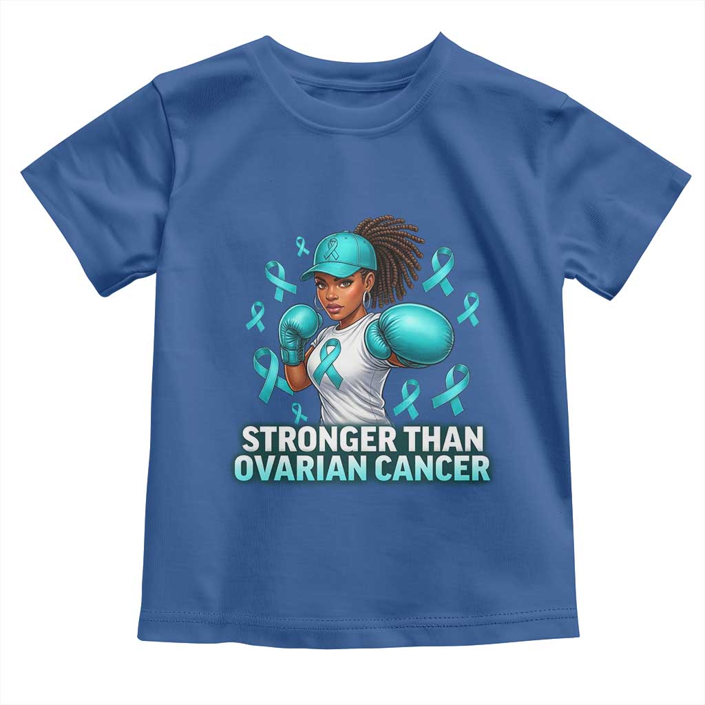 Black Women Fight Ovarian Cancer Awareness Toddler T Shirt African American Teal Ribbon Support TS10 Royal Blue Print Your Wear