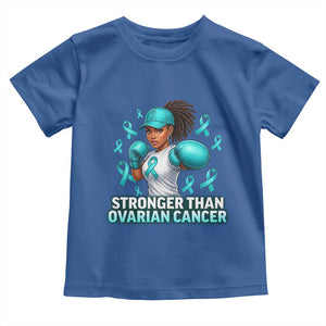 Black Women Fight Ovarian Cancer Awareness Toddler T Shirt African American Teal Ribbon Support TS10 Royal Blue Print Your Wear