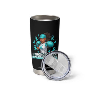 Black Women Fight Ovarian Cancer Awareness Tumbler Cup African American Teal Ribbon Support TS10 Print Your Wear
