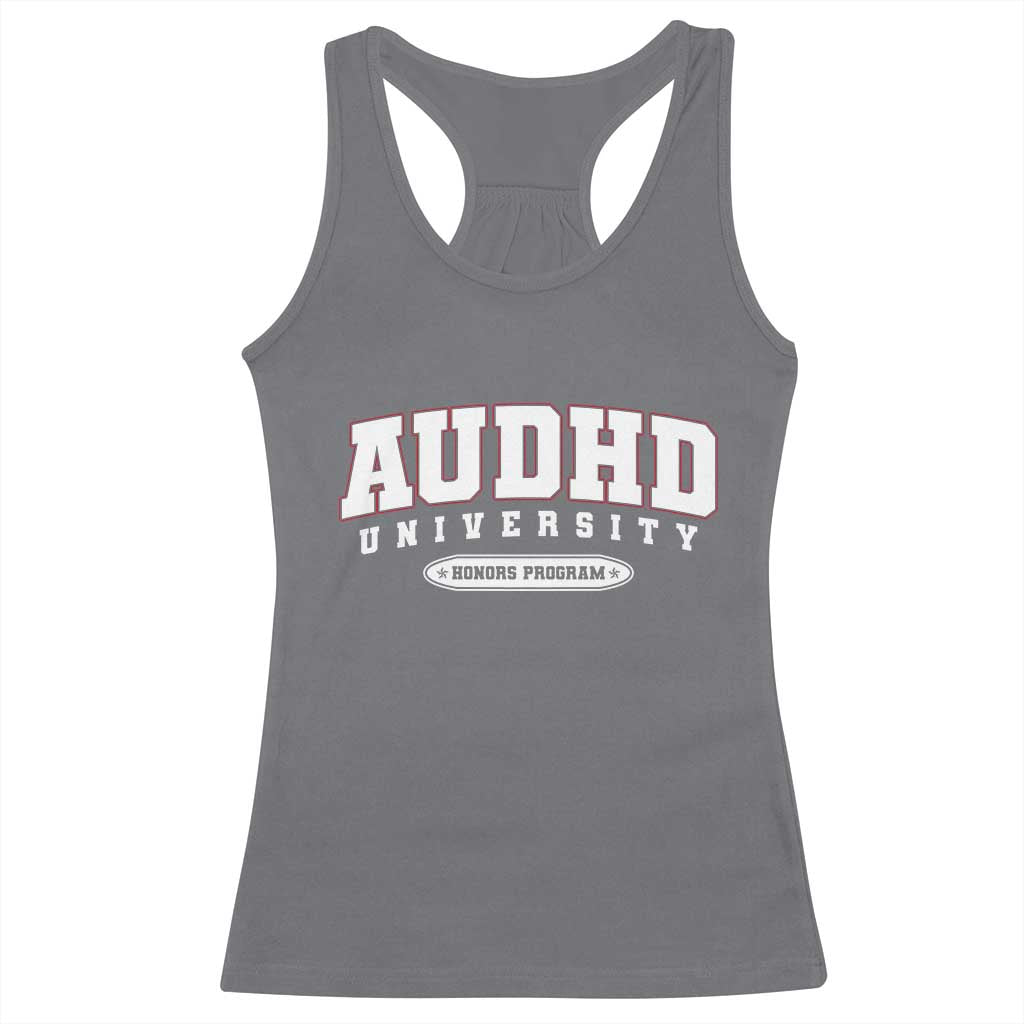AUDHD Racerback Tank Top Neurodivergent ADHD Autism Awareness Neurotypical Gift TS10 Charcoal Print Your Wear