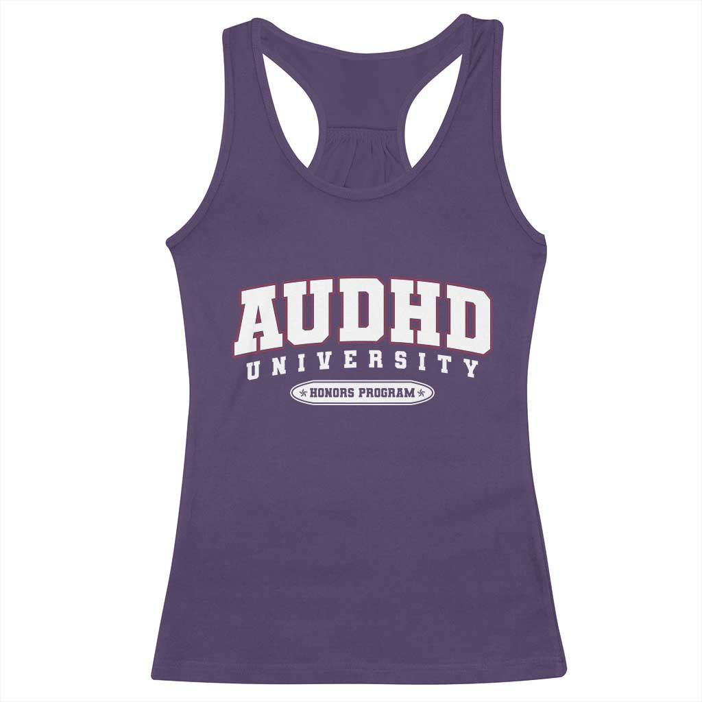 AUDHD Racerback Tank Top Neurodivergent ADHD Autism Awareness Neurotypical Gift TS10 Purple Print Your Wear