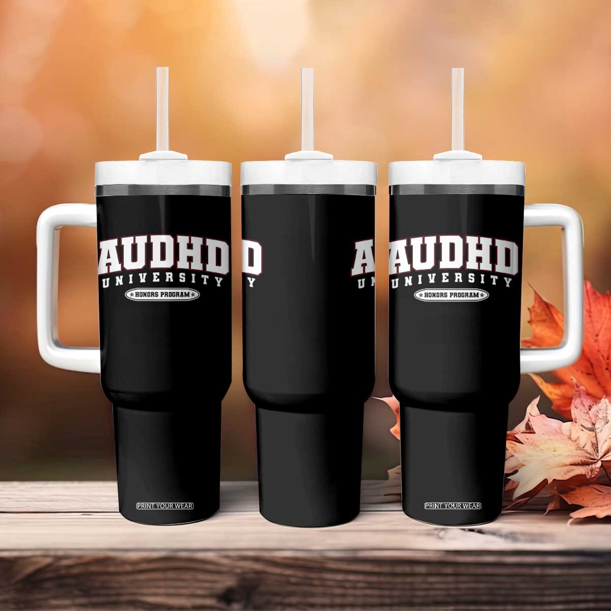 AUDHD Tumbler With Handle Neurodivergent ADHD Autism Awareness Neurotypical Gift TS10 Print Your Wear