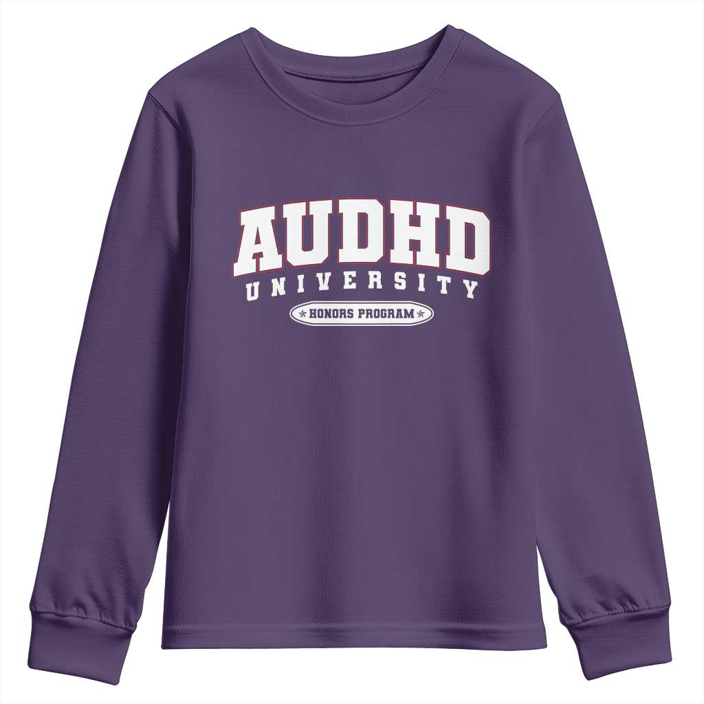 AUDHD Youth Sweatshirt Neurodivergent ADHD Autism Awareness Neurotypical Gift TS10 Purple Print Your Wear