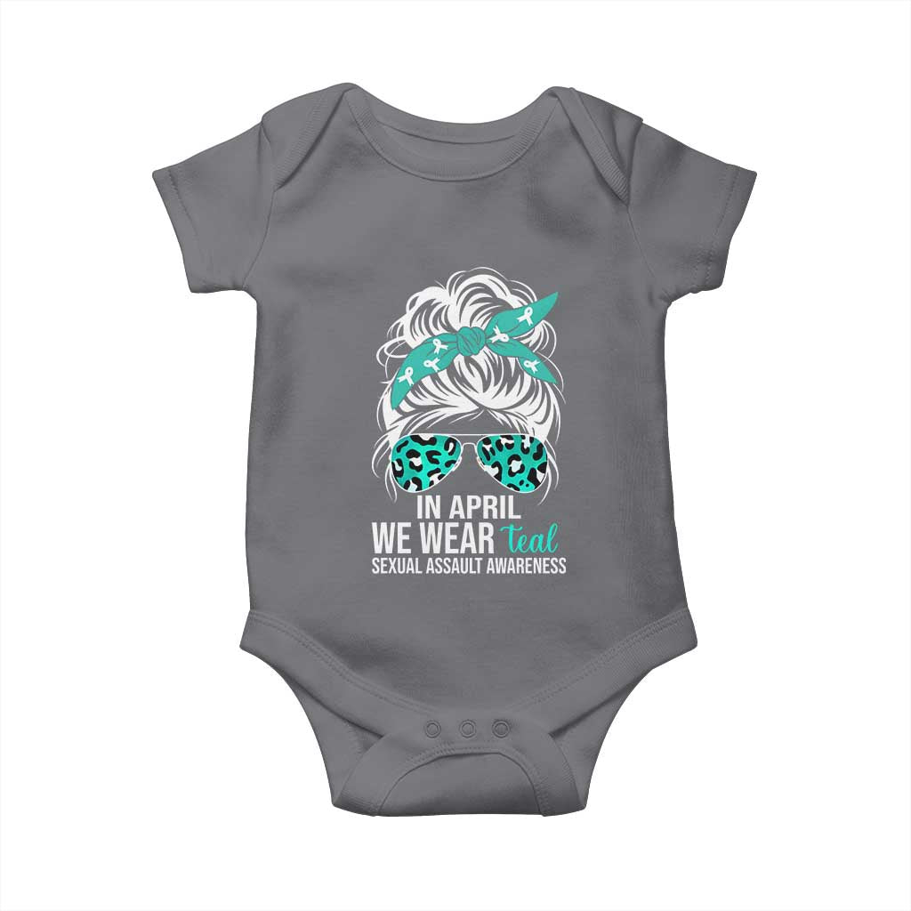 Sexual Assault Awareness Baby Onesie In April We Wear Teal Women TS10 Charcoal Print Your Wear