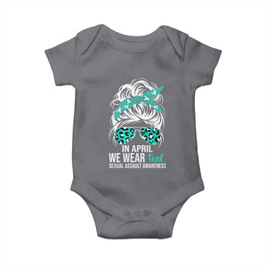Sexual Assault Awareness Baby Onesie In April We Wear Teal Women TS10 Charcoal Print Your Wear