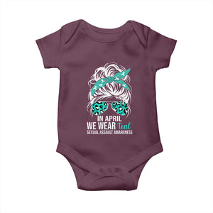 Sexual Assault Awareness Baby Onesie In April We Wear Teal Women TS10 Maroon Print Your Wear