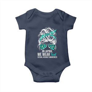 Sexual Assault Awareness Baby Onesie In April We Wear Teal Women TS10 Navy Print Your Wear