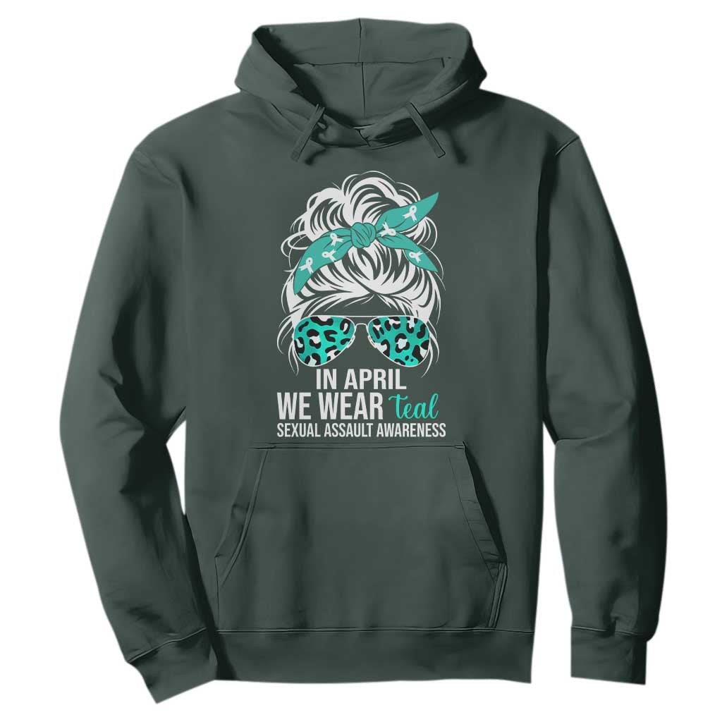 Sexual Assault Awareness Hoodie In April We Wear Teal Women TS10 Dark Forest Green Print Your Wear