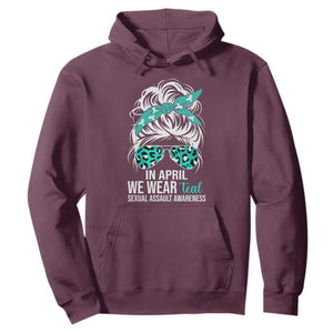 Sexual Assault Awareness Hoodie In April We Wear Teal Women TS10 Maroon Print Your Wear