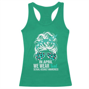 Sexual Assault Awareness Racerback Tank Top In April We Wear Teal Women TS10 Irish Green Print Your Wear