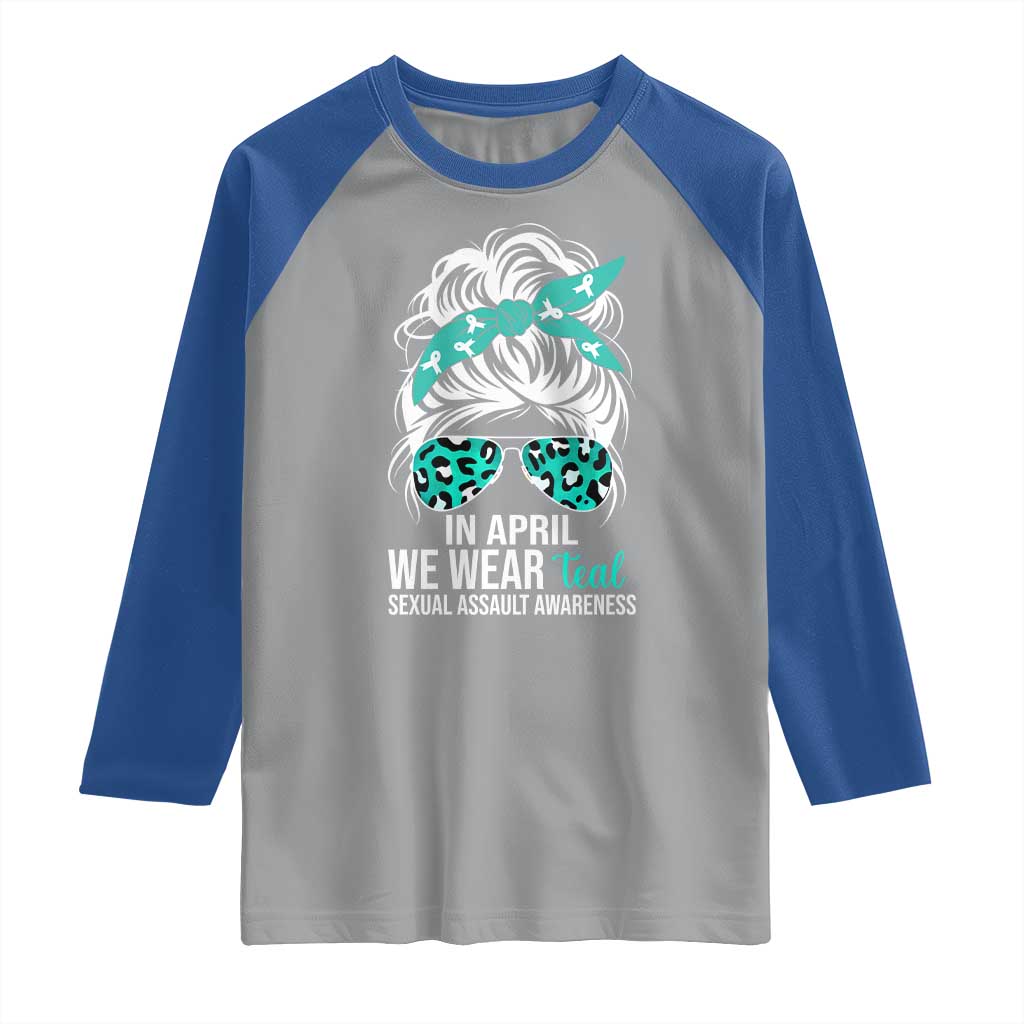 Sexual Assault Awareness Raglan Shirt In April We Wear Teal Women TS10 Sport Gray Royal Print Your Wear