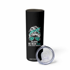 Sexual Assault Awareness Skinny Tumbler In April We Wear Teal Women TS10 Print Your Wear