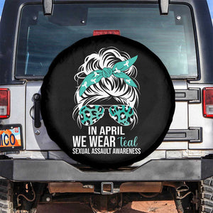 Sexual Assault Awareness Spare Tire Cover In April We Wear Teal Women TS10 No hole Black Print Your Wear