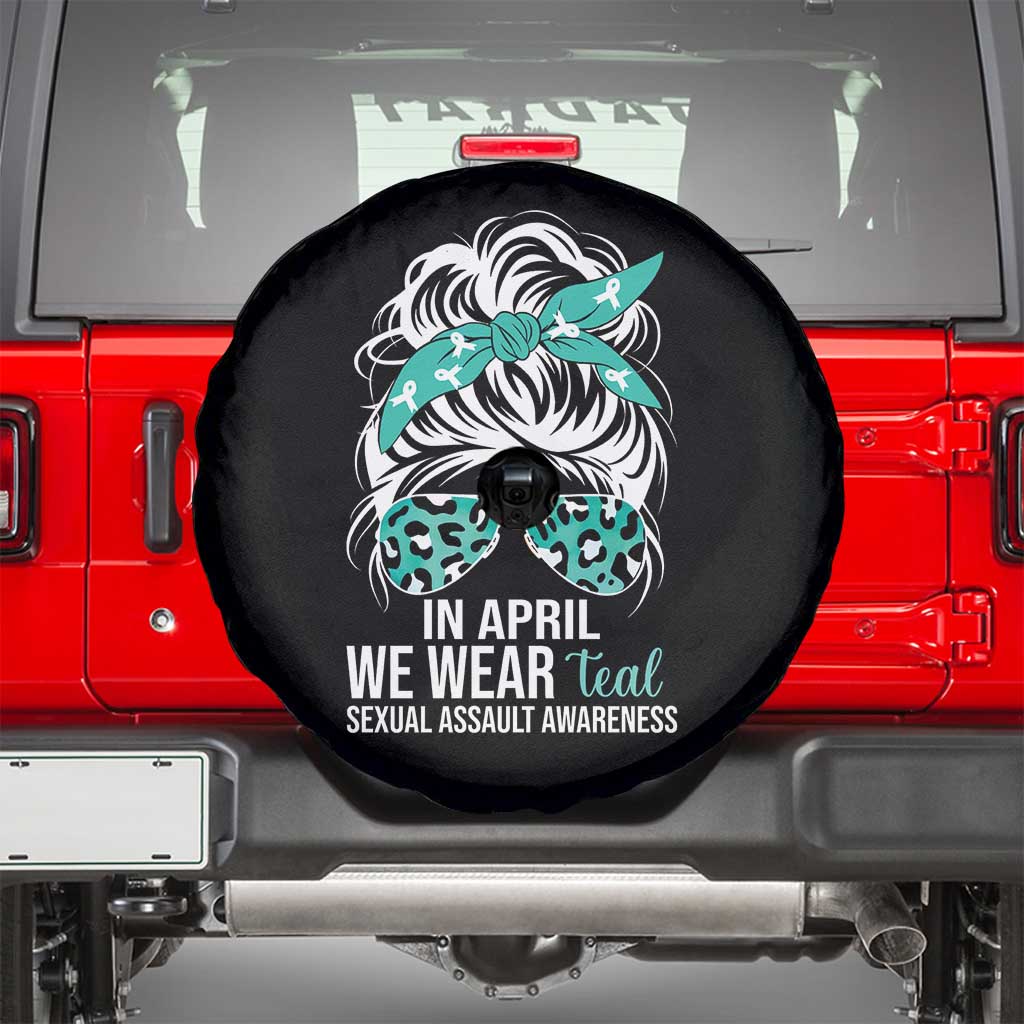 Sexual Assault Awareness Spare Tire Cover In April We Wear Teal Women TS10 Black Print Your Wear