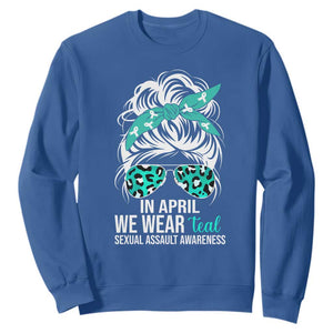 Sexual Assault Awareness Sweatshirt In April We Wear Teal Women TS10 Royal Blue Print Your Wear