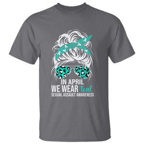Sexual Assault Awareness T Shirt In April We Wear Teal Women TS10 Charcoal Print Your Wear