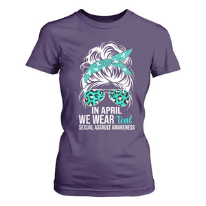 Sexual Assault Awareness T Shirt For Women In April We Wear Teal Women TS10 Purple Print Your Wear