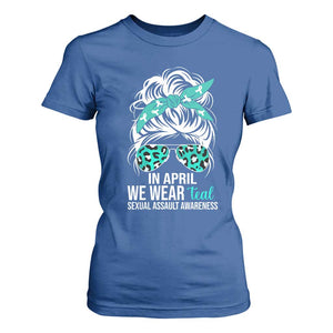 Sexual Assault Awareness T Shirt For Women In April We Wear Teal Women TS10 Royal Blue Print Your Wear
