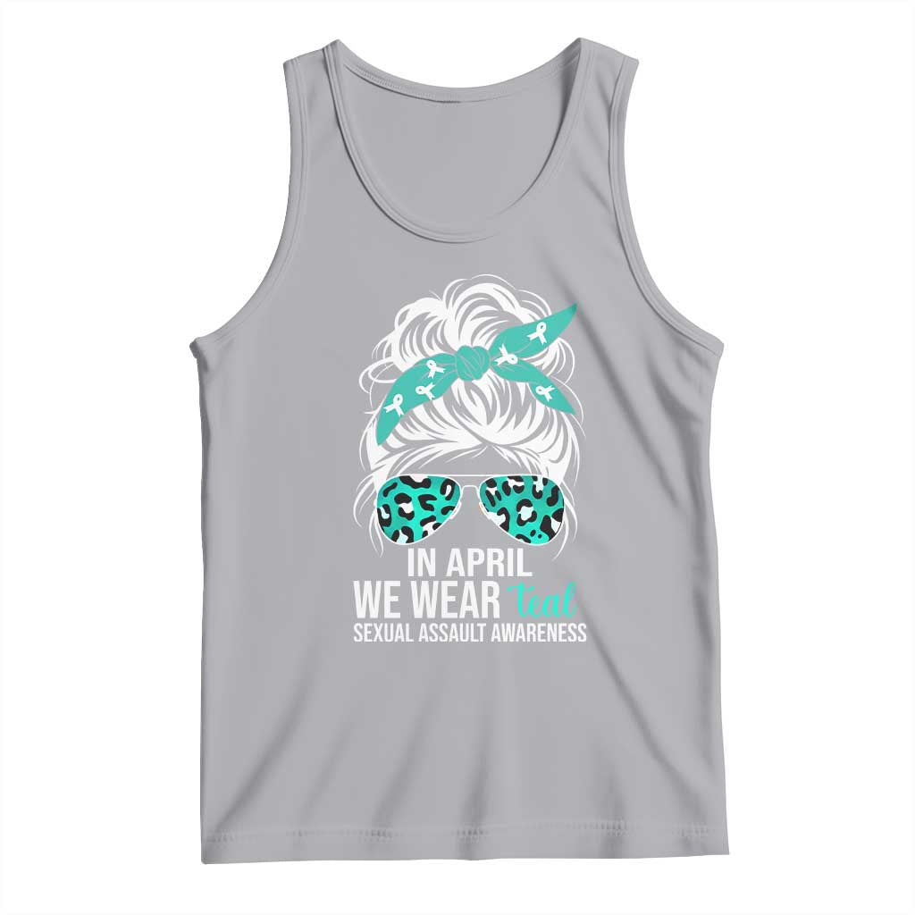 Sexual Assault Awareness Tank Top In April We Wear Teal Women TS10 Athletic Heather Print Your Wear