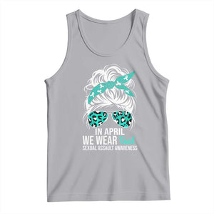 Sexual Assault Awareness Tank Top In April We Wear Teal Women TS10 Athletic Heather Print Your Wear