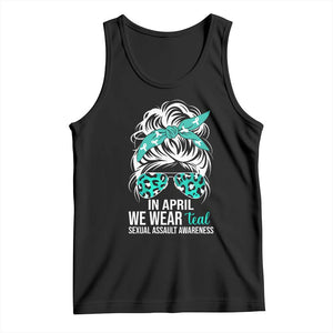 Sexual Assault Awareness Tank Top In April We Wear Teal Women TS10 Black Print Your Wear