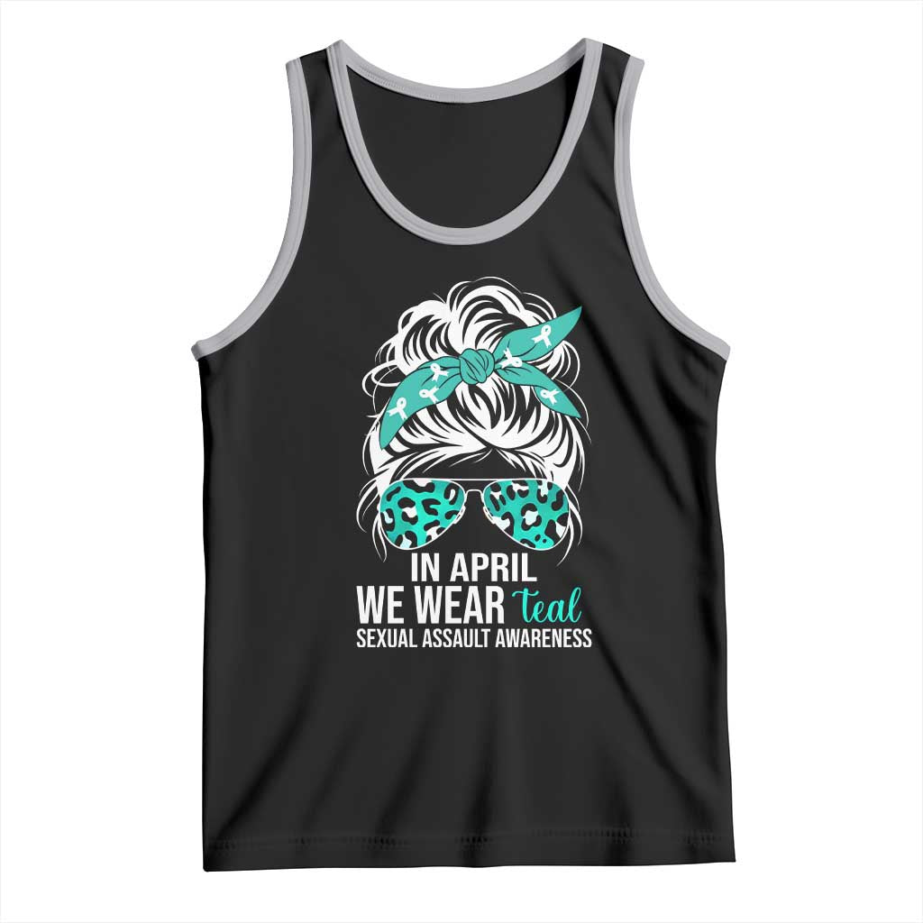 Sexual Assault Awareness Tank Top In April We Wear Teal Women TS10 Black Athletic Heather Print Your Wear