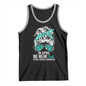 Sexual Assault Awareness Tank Top In April We Wear Teal Women TS10 Black Athletic Heather Print Your Wear