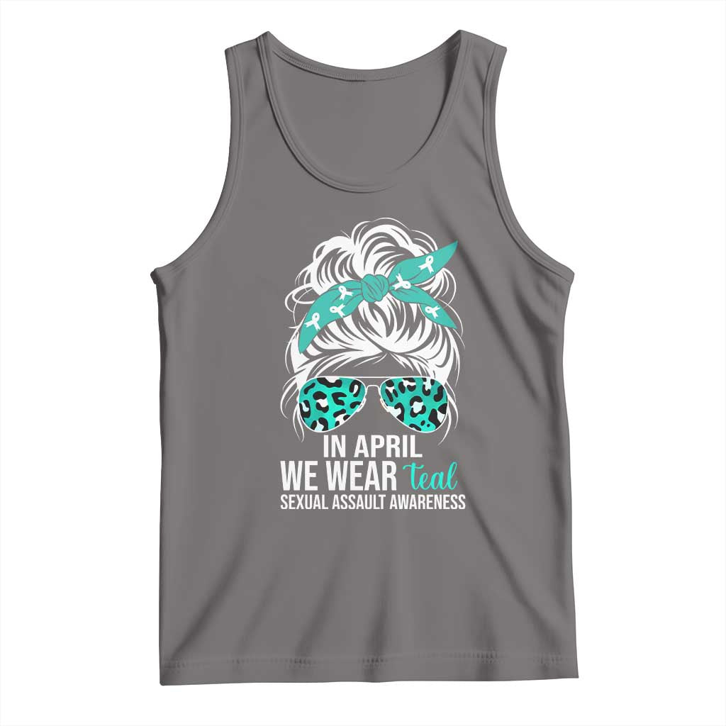 Sexual Assault Awareness Tank Top In April We Wear Teal Women TS10 Deep Heather Print Your Wear