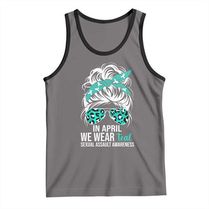 Sexual Assault Awareness Tank Top In April We Wear Teal Women TS10 Deep Heather Black Print Your Wear