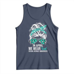 Sexual Assault Awareness Tank Top In April We Wear Teal Women TS10 Navy Print Your Wear