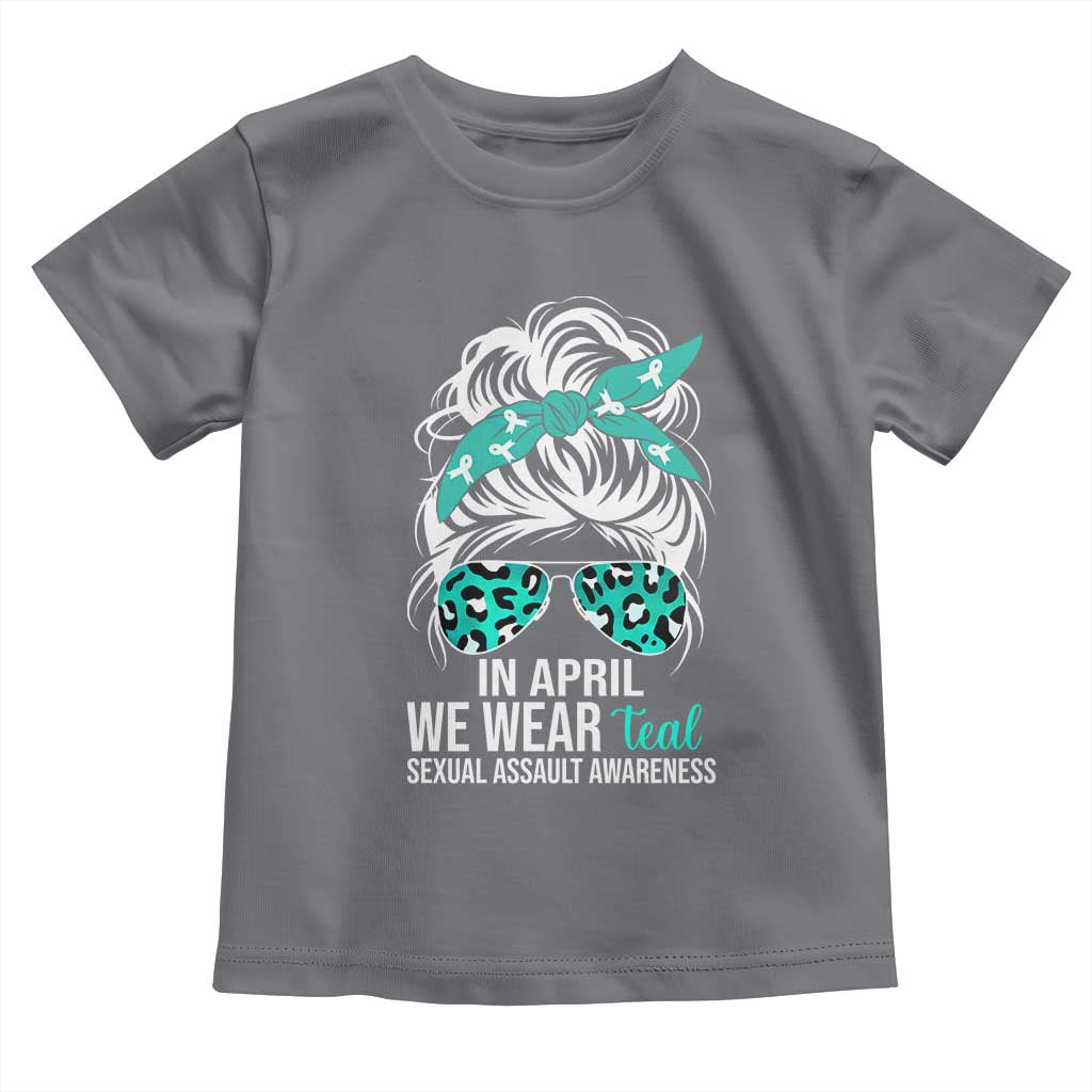 Sexual Assault Awareness Toddler T Shirt In April We Wear Teal Women TS10 Charcoal Print Your Wear