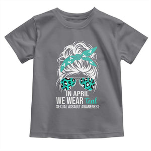 Sexual Assault Awareness Toddler T Shirt In April We Wear Teal Women TS10 Charcoal Print Your Wear