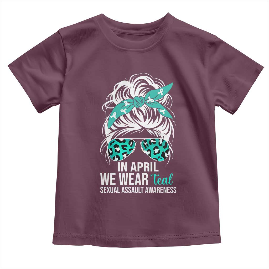 Sexual Assault Awareness Toddler T Shirt In April We Wear Teal Women TS10 Maroon Print Your Wear