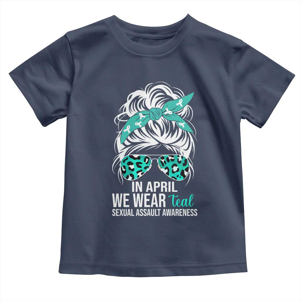 Sexual Assault Awareness Toddler T Shirt In April We Wear Teal Women TS10 Navy Print Your Wear