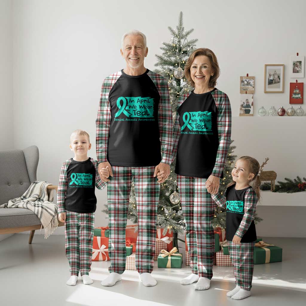 Sexual Assault Awareness Plaid Pajama Set In April We Wear Teal TS10 Christmas Plaid Print Your Wear