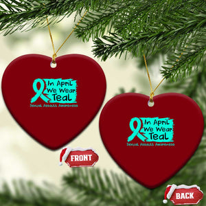 Sexual Assault Awareness Ceramic Ornament In April We Wear Teal TS10 Print Your Wear