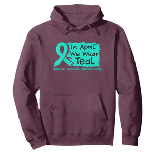 Sexual Assault Awareness Hoodie In April We Wear Teal TS10 Maroon Print Your Wear