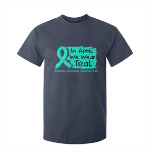 Sexual Assault Awareness T Shirt For Kid In April We Wear Teal TS10 Navy Print Your Wear