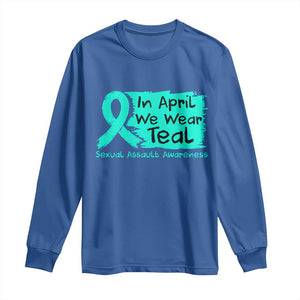 Sexual Assault Awareness Long Sleeve Shirt In April We Wear Teal TS10 Royal Blue Print Your Wear