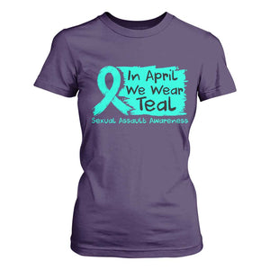 Sexual Assault Awareness T Shirt For Women In April We Wear Teal TS10 Purple Print Your Wear