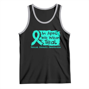 Sexual Assault Awareness Tank Top In April We Wear Teal TS10 Black Athletic Heather Print Your Wear