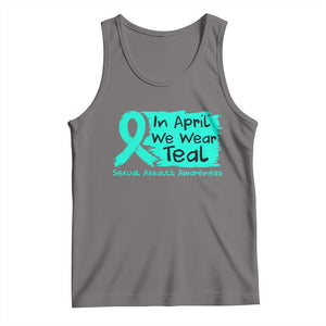 Sexual Assault Awareness Tank Top In April We Wear Teal TS10 Deep Heather Print Your Wear