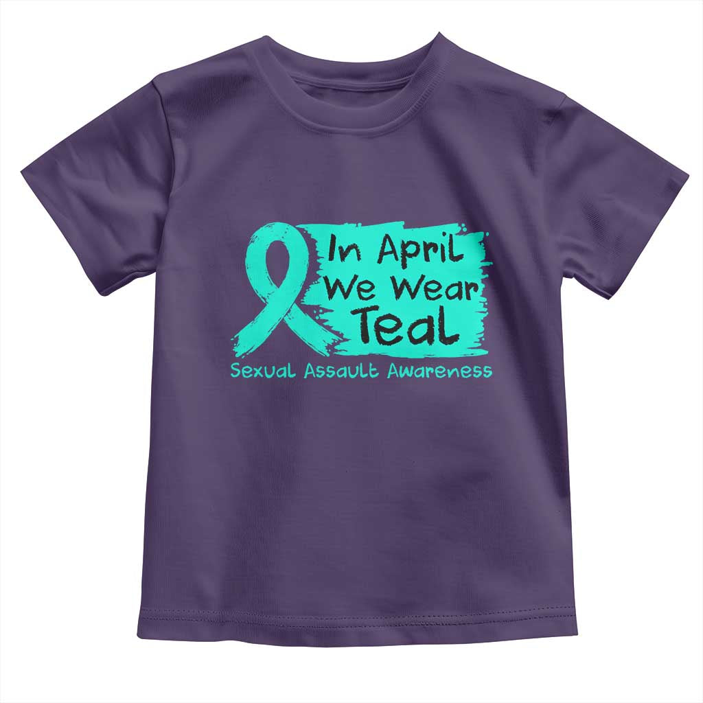 Sexual Assault Awareness Toddler T Shirt In April We Wear Teal TS10 Purple Print Your Wear